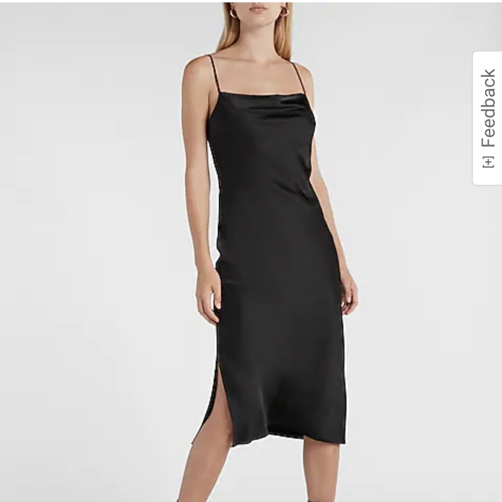 NWT, Express, M, Black cowl neck slip dress